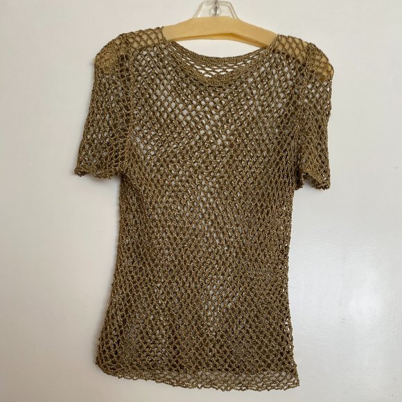 Bronze mesh short sleeved top - Picture 10 of 13